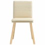Sillas de comedor 4 unidades tela color crema