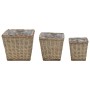 Wicker flower bed with PE lining 3 units by vidaXL, Pots and planters - Ref: Foro24-246833, Price: 44,98 €, Discount: %