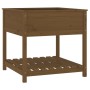 Pflanzgefäß mit Ablage aus massivem braunem Kiefernholz, 82,5 x 82,5 x 81 cm von vidaXL, Töpfe und Pflanzgefäße - Ref: Foro24...