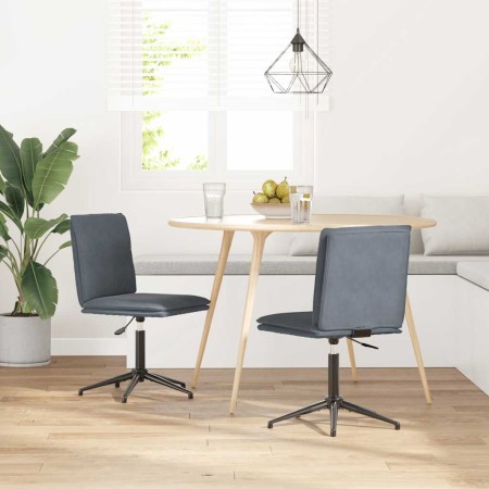 Sillas de comedor 2 unidades terciopelo gris oscuro