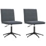Sillas de comedor 2 unidades terciopelo gris oscuro