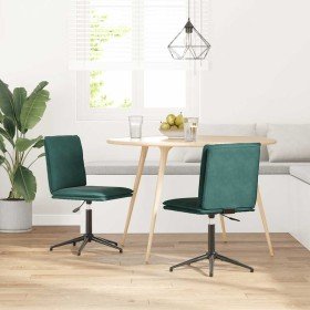 Sillas de comedor 2 unidades terciopelo verde oscuro Sillas de comedor 2 unidades terciopelo verde oscuro