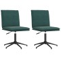Sillas de comedor 2 unidades terciopelo verde oscuro