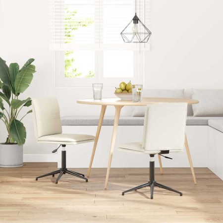 Sillas de comedor 2 unidades terciopelo crema