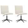 Sillas de comedor 2 unidades terciopelo crema