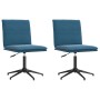 Sillas de comedor 2 unidades terciopelo azul