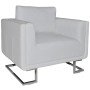 Sillón con patas cromadas cuero sintético blanco en Sillones | Comprar online en Foro24
