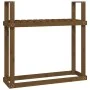 Solid honey brown pine wood log holder 110x35x108.5 cm by vidaXL, Accessories for bags and firewood holders - Ref: Foro24-823...