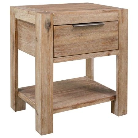Bedside table with drawer solid acacia wood 40x30x48 cm by vidaXL, Nightstands - Ref: Foro24-245683, Price: 61,59 €, Discount: %