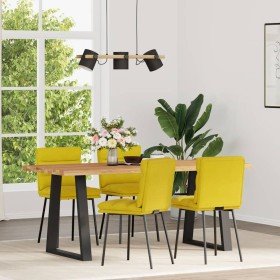 Sillas de comedor 4 unidades terciopelo amarillo Sillas de comedor 4 unidades terciopelo amarillo
