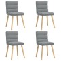 Sillas de comedor 4 unidades tela gris claro