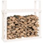 Leñero de madera maciza de pino blanco 110x35x108,5 cm de vidaXL, Accesorios para bolsas y soportes de leña - Ref: Foro24-823...