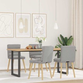 Sillas de comedor 4 uds tela gris nube Sillas de comedor 4 uds tela gris nube