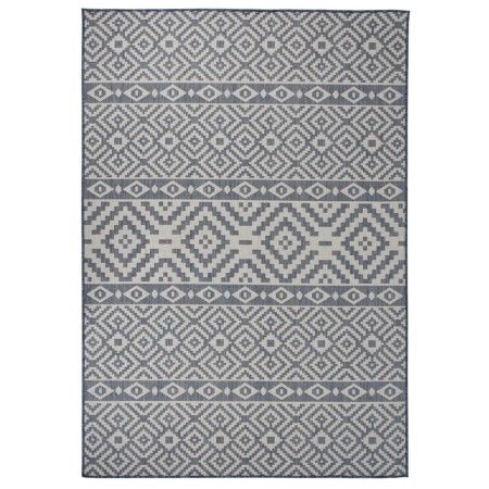 Blau gestreifter Flachgewebe-Außenteppich 160x230 cm von vidaXL, Teppiche - Ref: Foro24-340839, Preis: 57,40 €, Rabatt: %