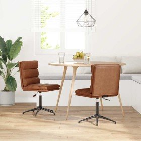 Sillas de comedor 2 unidades cuero sintético marrón Sillas de comedor 2 unidades cuero sintético marrón
