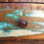 Mesa de centro con borde curvado 1 cajón madera reciclada