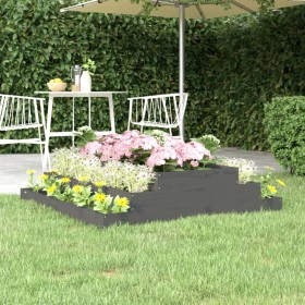 Jardinera de madera maciza de pino gris 110x110x27 cm de vidaXL, Maceteros y jardineras - Ref: Foro24-823901, Precio: 61,09 €...