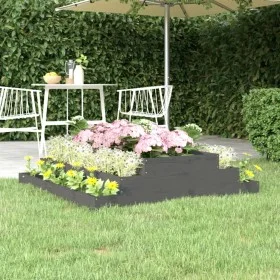 Jardinera de madera maciza de pino gris 110x110x27 cm de vidaXL, Maceteros y jardineras - Ref: Foro24-823901, Precio: 60,48 €...