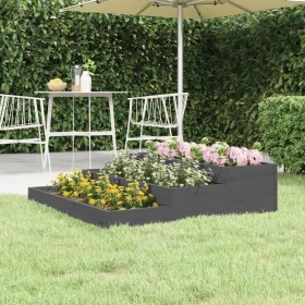 Solid gray pine wood planter 107x107x27 cm by vidaXL, Pots and planters - Ref: Foro24-823915, Price: 57,00 €, Discount: %
