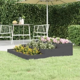 Solid gray pine wood planter 107x107x27 cm by vidaXL, Pots and planters - Ref: Foro24-823915, Price: 56,66 €, Discount: %