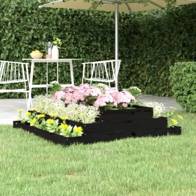 Solid black pine wood planter 110x110x27 cm by vidaXL, Pots and planters - Ref: Foro24-823903, Price: 58,15 €, Discount: %