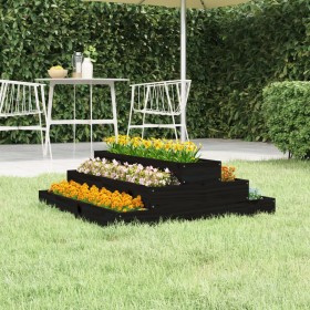 Pflanzgefäß aus massivem Kiefernholz schwarz 80x80x27 cm von vidaXL, Töpfe und Pflanzgefäße - Ref: Foro24-823896, Preis: 45,2...