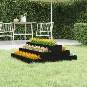 Solid black pine wood planter 80x80x27 cm by vidaXL, Pots and planters - Ref: Foro24-823896, Price: 44,75 €, Discount: %