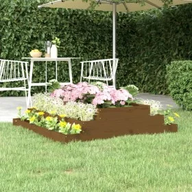 Solid honey brown pine wood planter 110x110x27 cm by vidaXL, Pots and planters - Ref: Foro24-823902, Price: 82,84 €, Discount: %