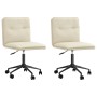 Sillas de comedor 2 unidades cuero sintético crema