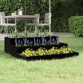 Solid black pine wood planter 78x78x27 cm by vidaXL, Pots and planters - Ref: Foro24-823910, Price: 57,55 €, Discount: %