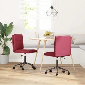 Sillas de comedor 2 unidades cuero sintético rojo tinto en Sillas de comedor | Comprar online en Foro24