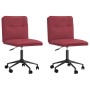 Sillas de comedor 2 unidades cuero sintético rojo tinto