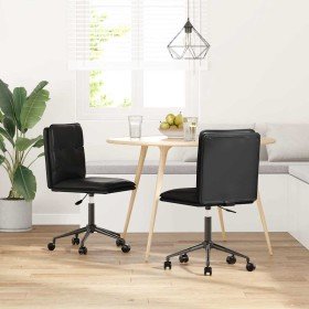 Sillas de comedor 2 unidades cuero sintético negro Sillas de comedor 2 unidades cuero sintético negro