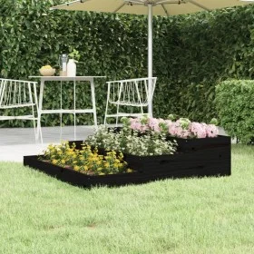 Solid black pine wood planter 107x107x27 cm by vidaXL, Pots and planters - Ref: Foro24-823917, Price: 56,43 €, Discount: %