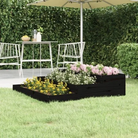 Jardinera madera maciza de pino negro 107x107x27 cm de vidaXL, Maceteros y jardineras - Ref: Foro24-823917, Precio: 56,58 €, ...