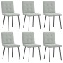 Sillas de comedor giratorias 6 uds terciopelo gris claro