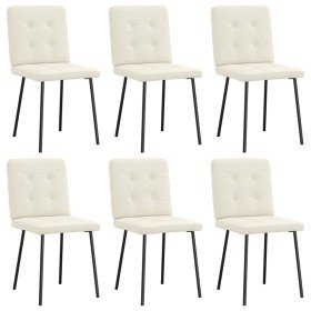 Sillas de comedor 6 unidades de terciopelo crema Sillas de comedor 6 unidades de terciopelo crema