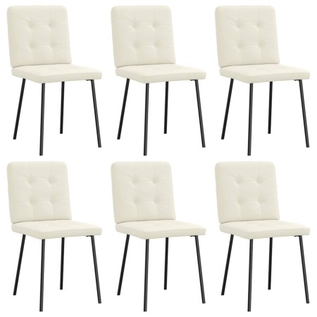 Sillas de comedor 6 unidades de terciopelo crema