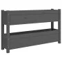 Jardinera de madera maciza de pino gris 112x25x66 cm de vidaXL, Maceteros y jardineras - Ref: Foro24-823929, Precio: 83,93 €,...