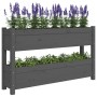 Solid gray pine wood planter 112x25x66 cm by vidaXL, Pots and planters - Ref: Foro24-823929, Price: 80,66 €, Discount: %