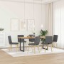 Sillas de comedor 6 unidades tela gris oscuro