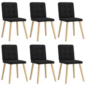 Sillas de comedor giratorias 6 unidades tela negras Sillas de comedor giratorias 6 unidades tela negras