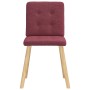 Sillas de comedor 6 unidades tela rojo tinto