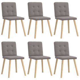 Sillas de comedor 6 unidades de tela gris taupe Sillas de comedor 6 unidades de tela gris taupe