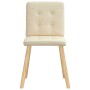 Sillas de comedor 6 unidades tela color crema