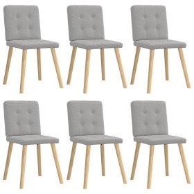 Sillas de comedor 6 uds tela gris nube Sillas de comedor 6 uds tela gris nube