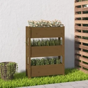 Honey brown solid pine wood planter 77x25x104.5 cm by vidaXL, Pots and planters - Ref: Foro24-823937, Price: 95,84 €, Discoun...
