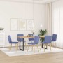 Sillas de comedor 6 uds tela azul jeans