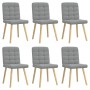 Sillas de comedor 6 unidades de tela gris claro