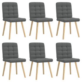Sillas de comedor 6 unidades tela gris oscuro Sillas de comedor 6 unidades tela gris oscuro